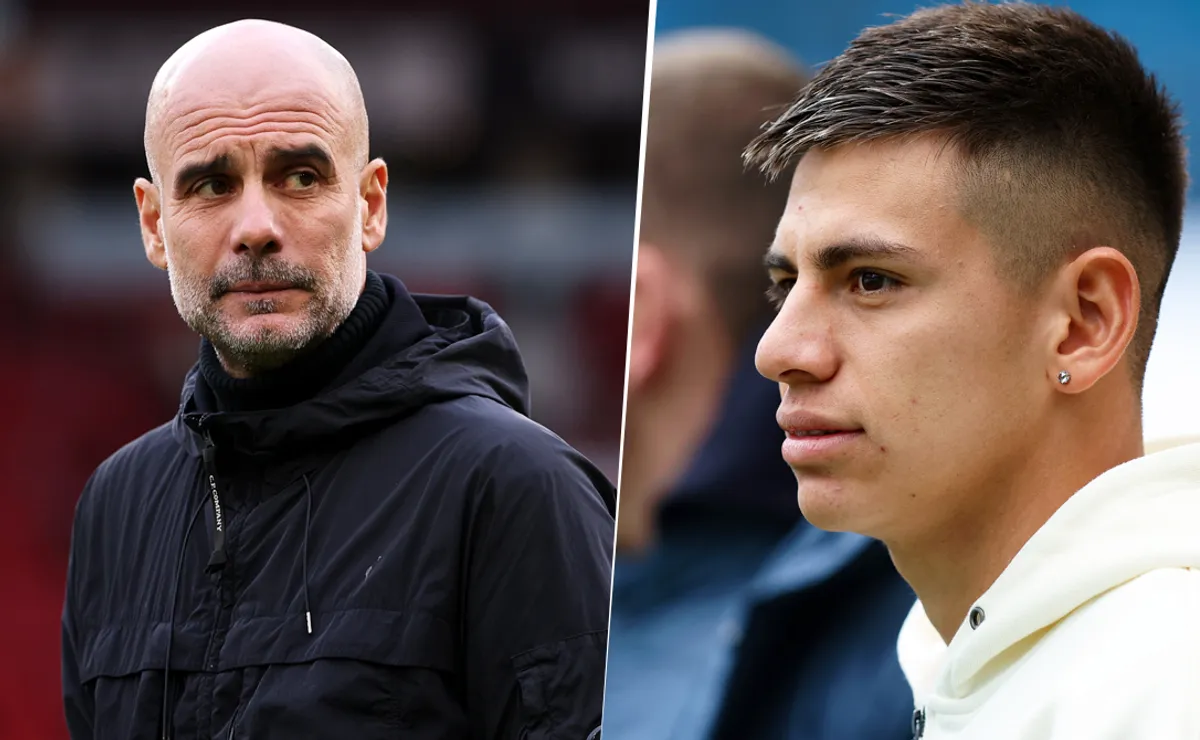 Pep Guardiola y el Diablito Echeverri.