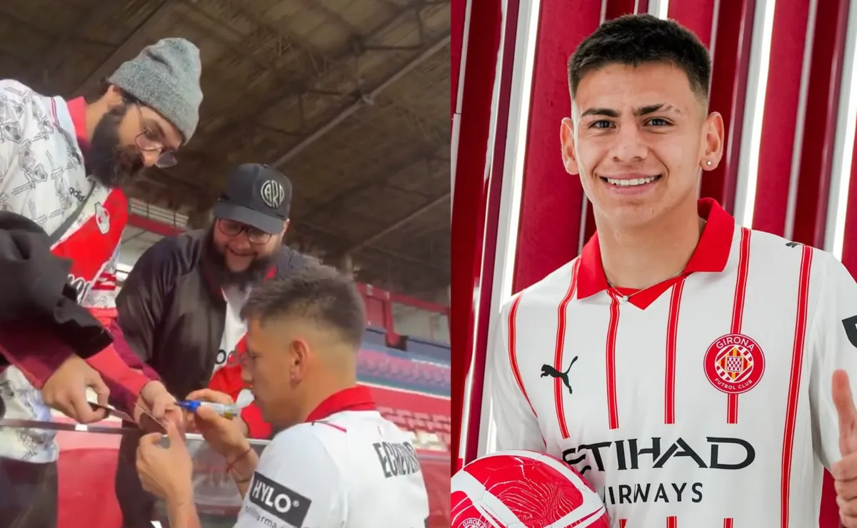 Echeverri fue presentado en Girona.