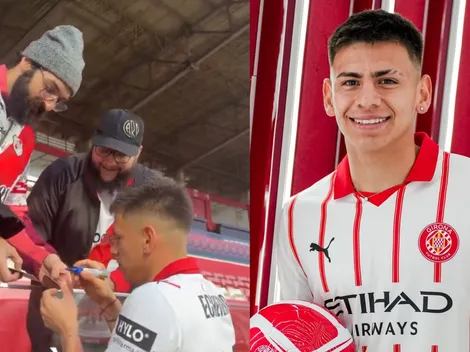 Video: el Diablito Echeverri fue presentado en Girona y firmó camisetas de River
