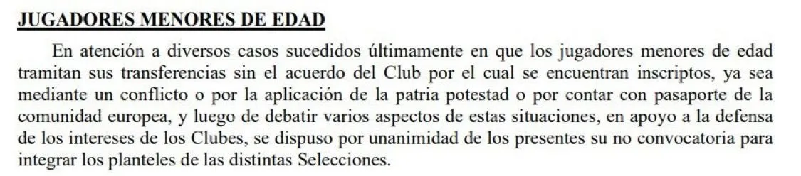 El apartado del Boletín Oficial de AFA.