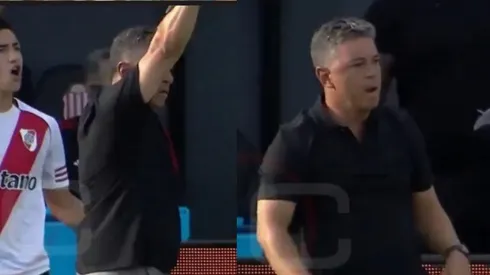 Gallardo se mostró fastidioso con el arbitraje.