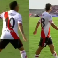 No se vio: la calentura de Juanfer Quintero con Ian Subiabre en River vs. Barracas por el gol errado