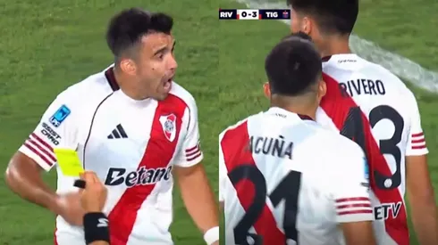 El reproche del lateral por una falla del defensor.
