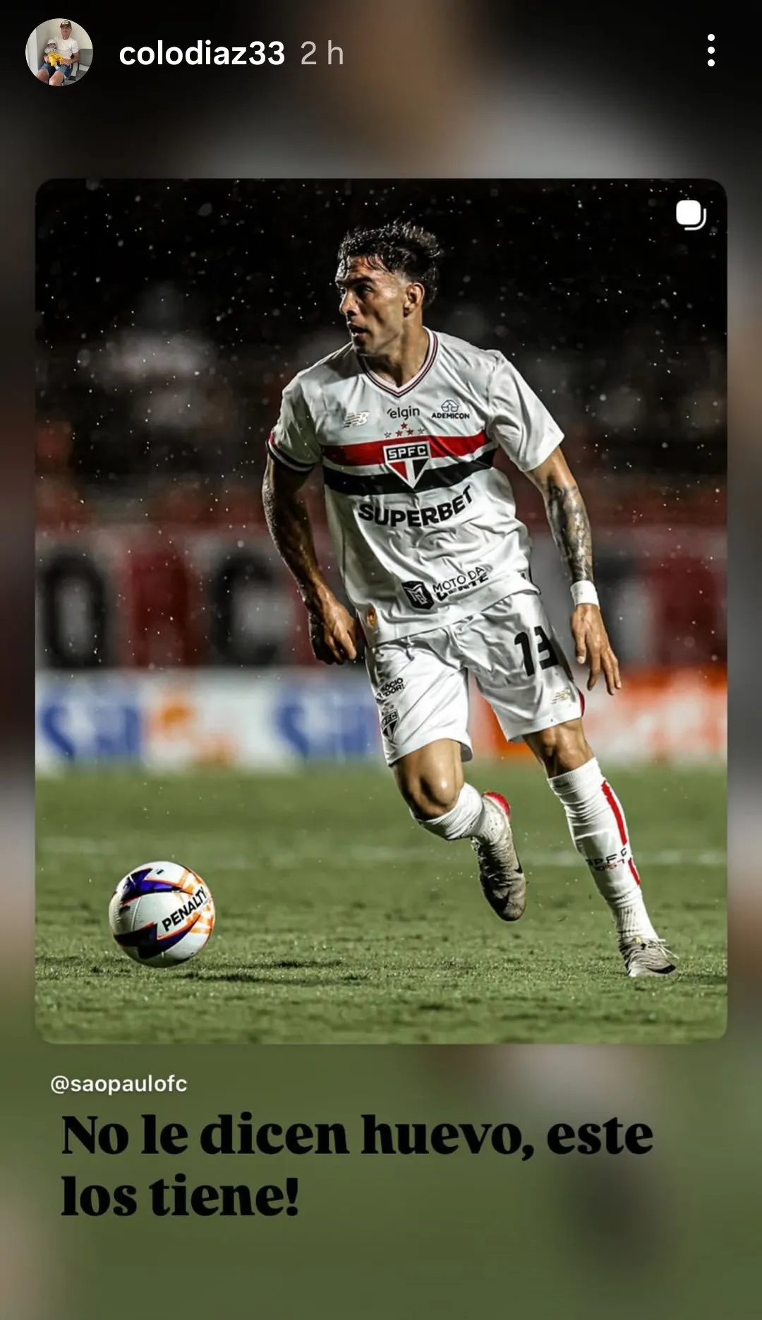 La historia que publicó el hermano de Enzo Díaz. (Instagram)