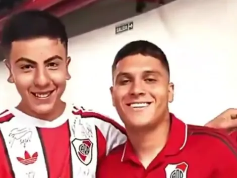 Emotivo gesto de Juanfer Quintero con un hincha de River y enojo por el accionar de Paulo Díaz