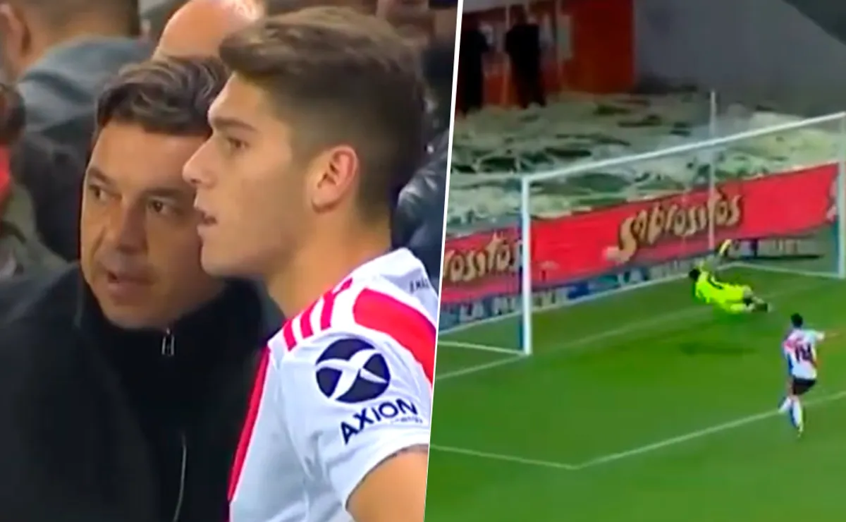 Gallardo le dijo a Rollheiser por dónde tenía que moverse. Cuatro minutos después llegó el gol de River en un partido por la Copa Argentina 2019.