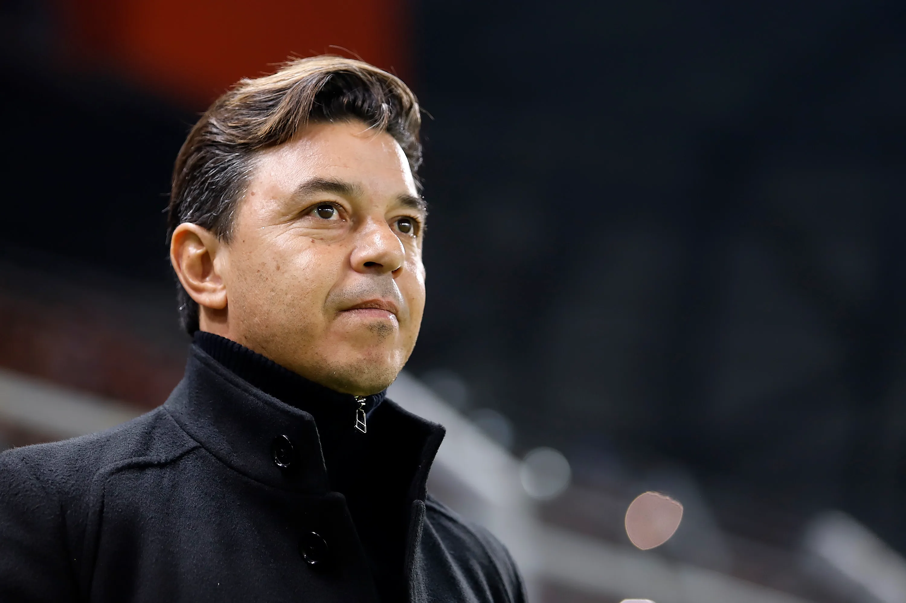 En 2019, Gallardo dio una indicación que finalizó en gol de River en el Estadio La Pedrera de Villa Mercedes, San Luis. (Getty Images)