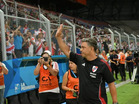 Aplausos y ovación: el apoyo de los hinchas de River para Gallardo en San Luis