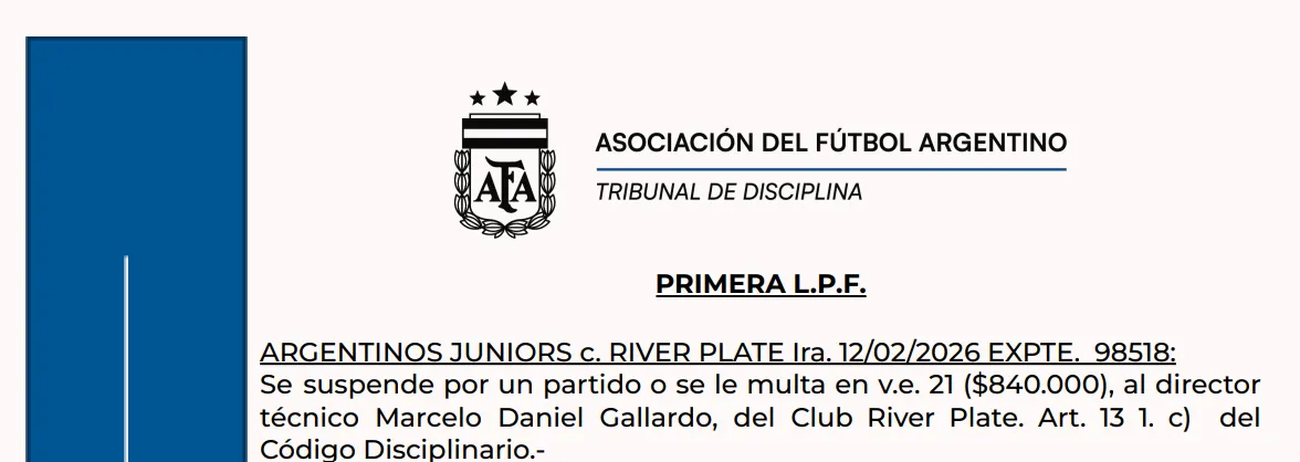 El boletín oficial de AFA.