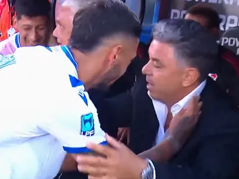 Afectuoso: el saludo de Gallardo con los ex River en la previa del partido contra Vélez