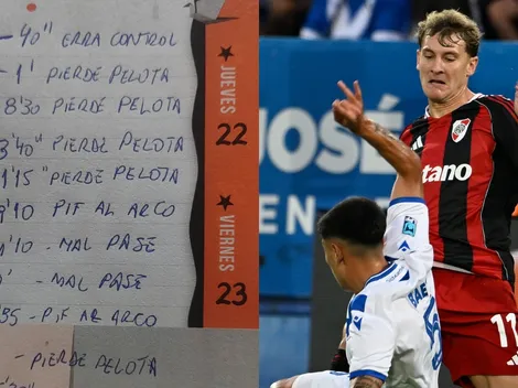 Se hizo viral: un hincha de River contó y anotó todos los errores de Colidio ante Vélez