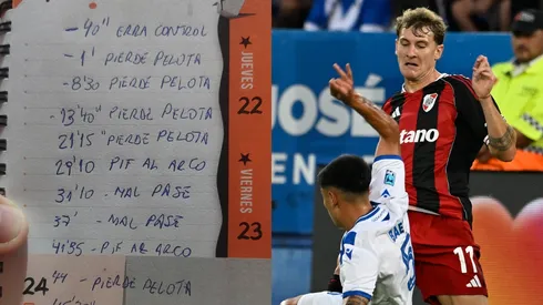 Se hizo viral: un hincha de River contó y anotó todos los errores de Colidio ante Vélez