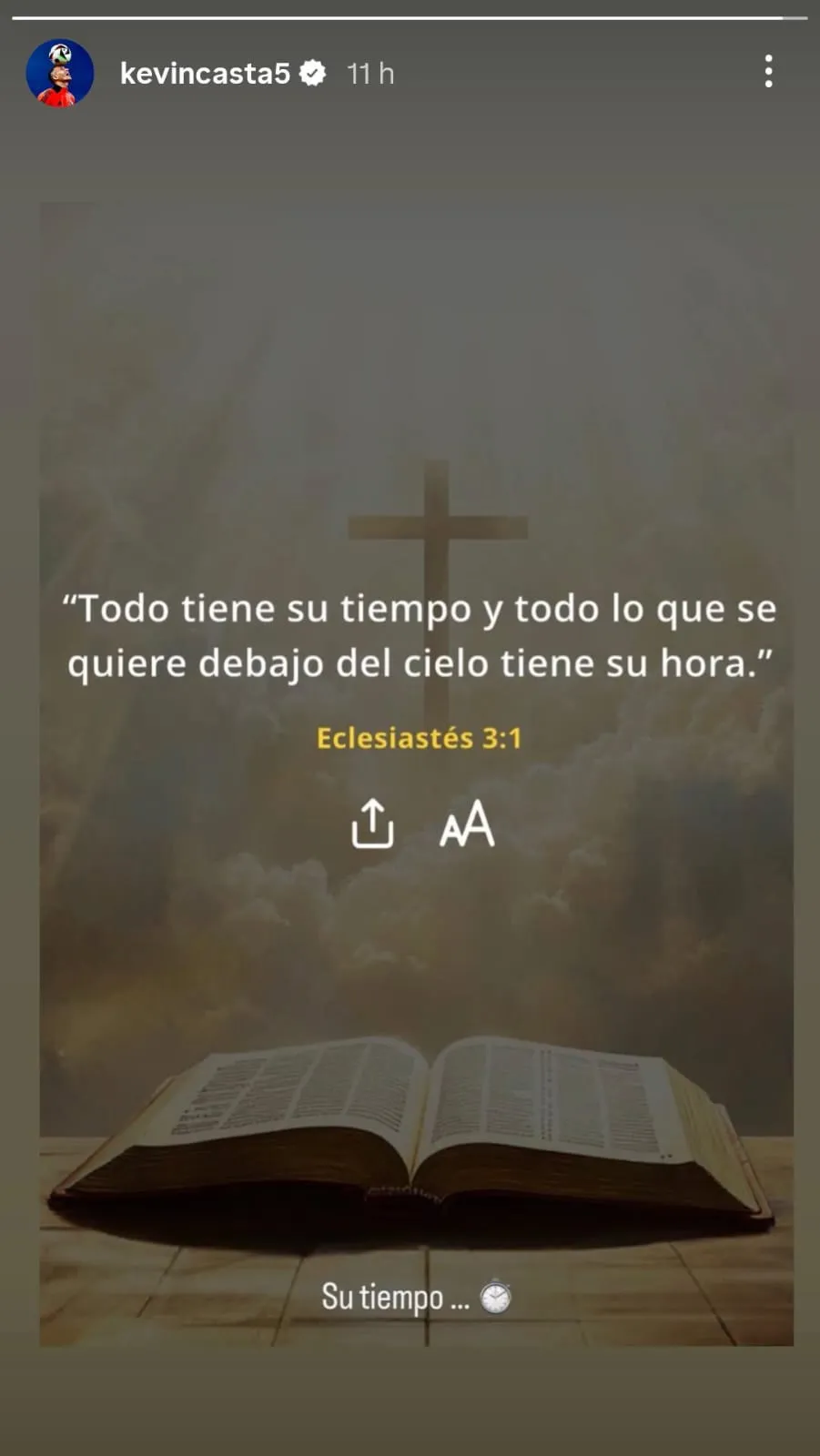 La primera historia que todavía está en su cuenta de Instagram.