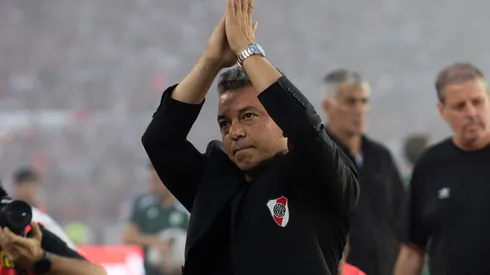 Gallardo fue ovacionado por los hinchas.