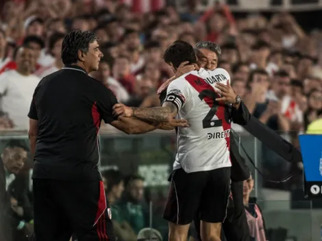 VIDEO | Martínez Quarta fue directo a abrazar a Gallardo tras su gol ante Banfield