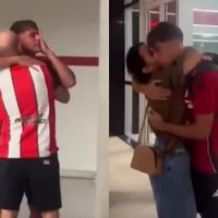 Video: el encuentro de Joaquín Freitas con su familia tras convertir su primer gol en River vs. Banfield