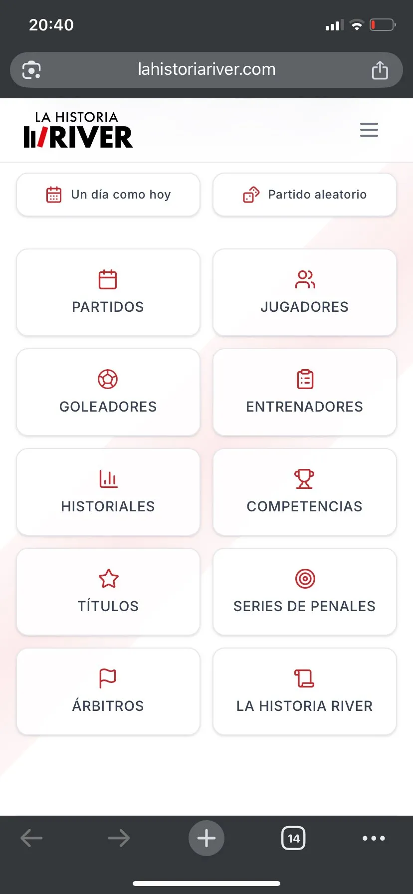 Los distintos apartados de filtros e información que cualquier usuario puede consultar.