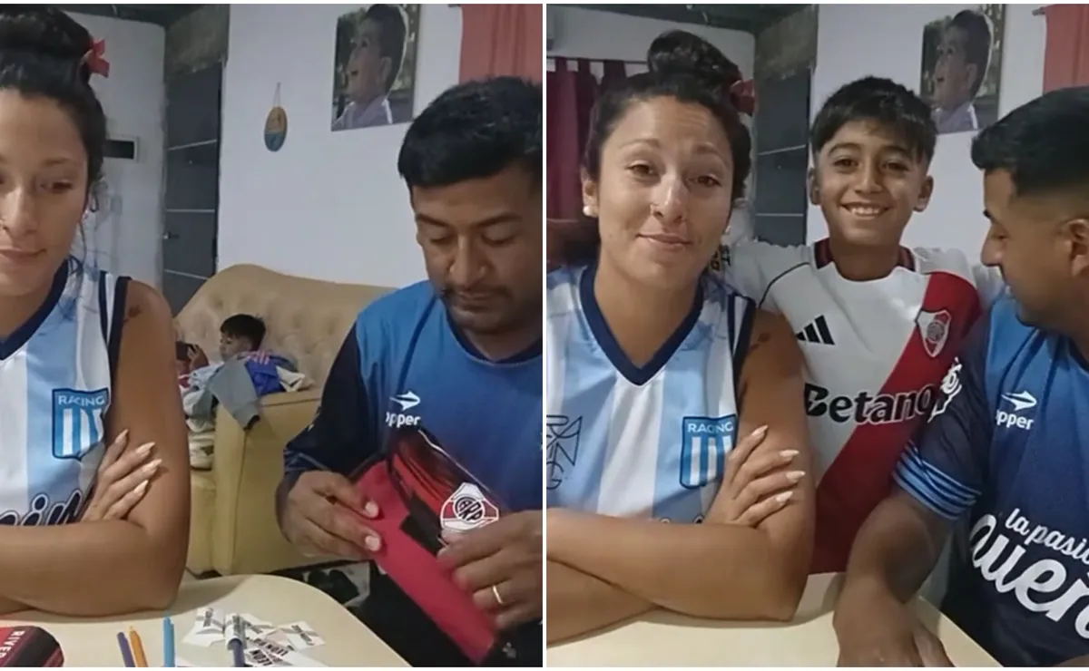 La historia de Lisandro. De padres hinchas de Racing a fanático de River.
