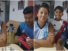 Es hijo de padres hinchas de Racing, se hizo fanático de River y el inicio de clases los volvió virales