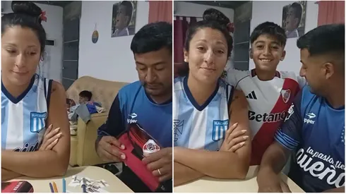 La historia de Lisandro. De padres hinchas de Racing a fanático de River.
