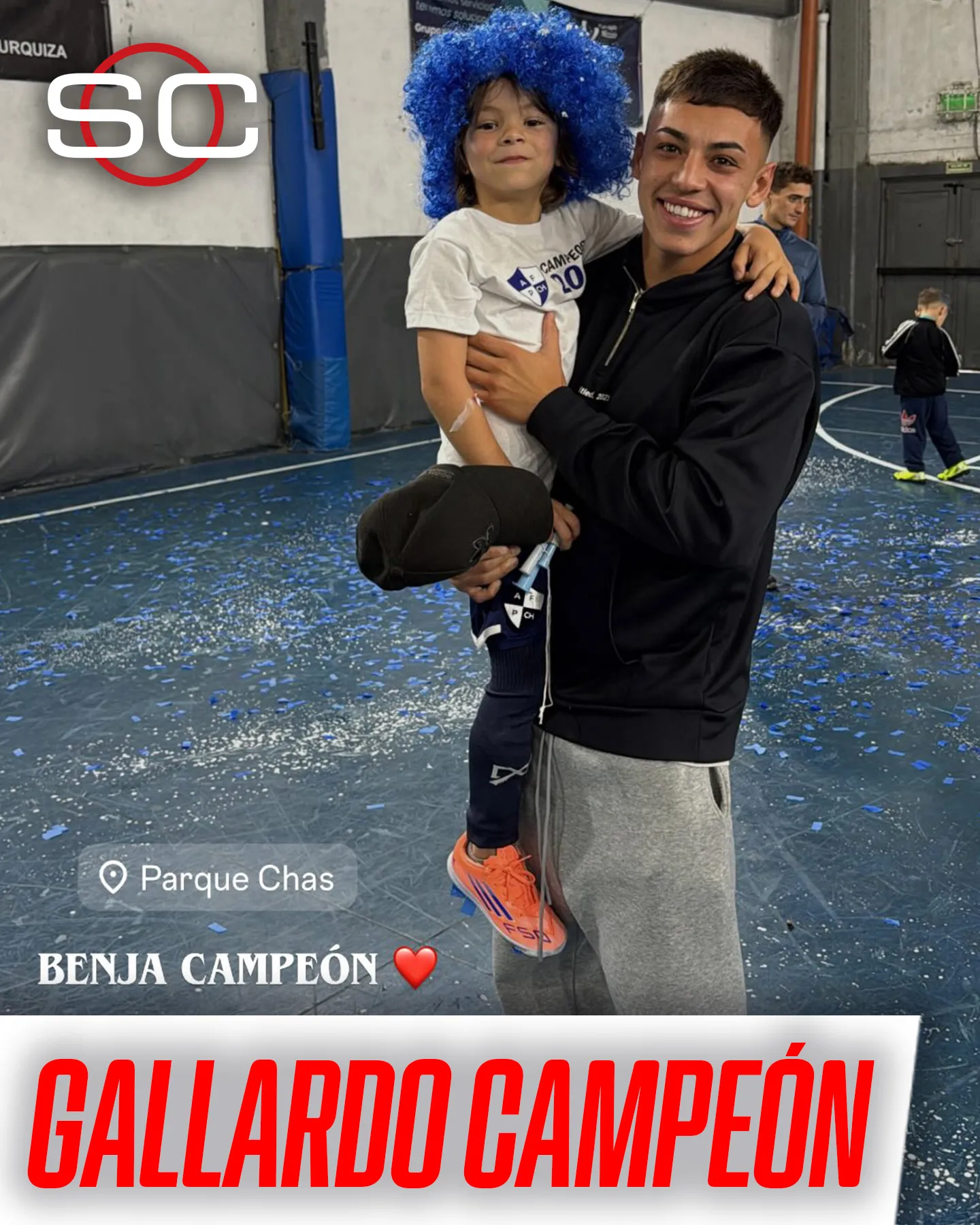 En noviembre del año pasado, Benja salió campeón con su categoría y Matías fue a festejar con él.