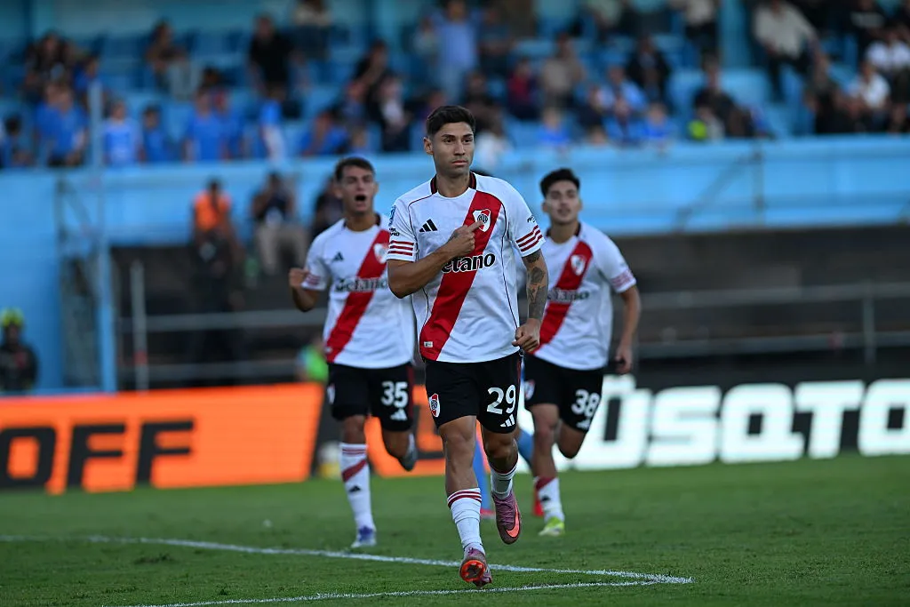 Montiel celebra el 1-0.