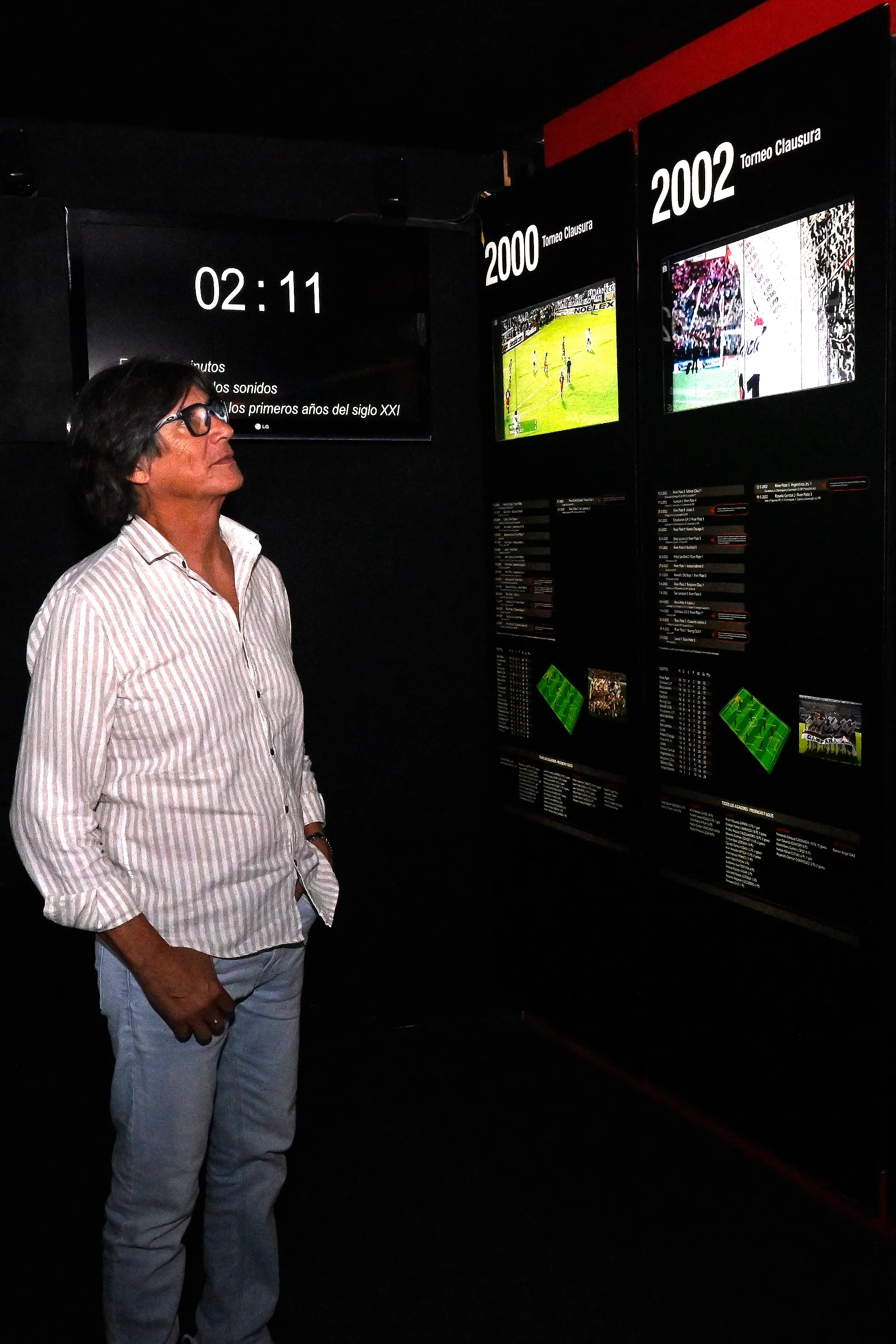 Comizzo repasando su historia en River en el Museo del club. (Foto: LPM)