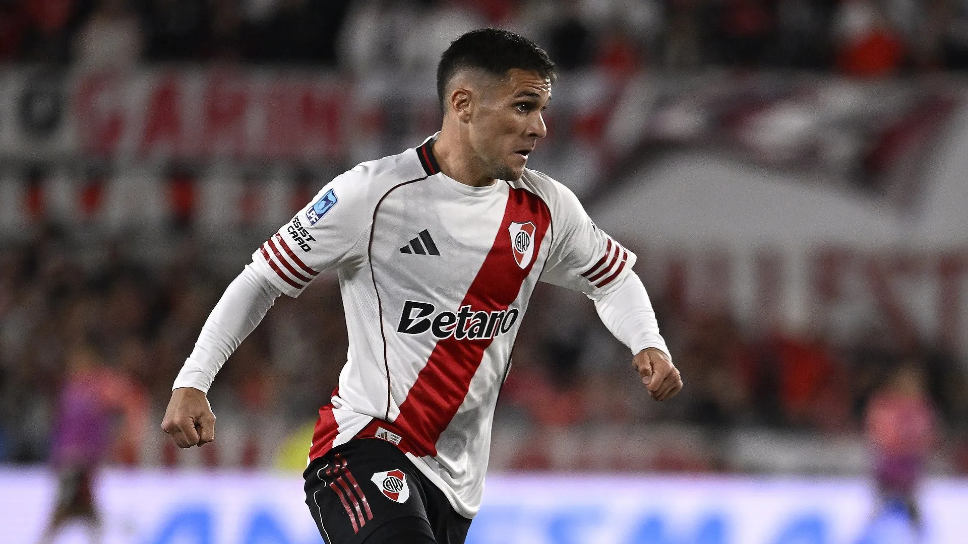 Bustos jugó su 44° partido con River desde su llegada a mediados del 2024.