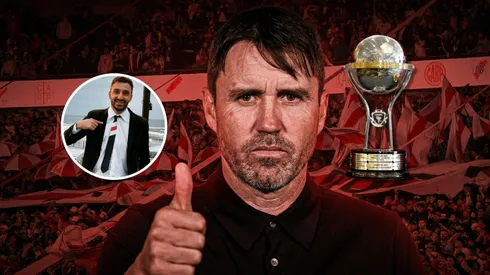 BUENOS AIRES, ARGENTINA - APRIL 5: Tomas Galvan of River Plate celebrates after scoring his team's first goal during a Torneo Apertura Mercado Libre 2026 match between River Plate and Belgrano at Estadio Mas Monumental Antonio Vespucio Liberti on April 5, 2026 in Buenos Aires, Argentina. (Photo by Marcelo Endelli/Getty Images)