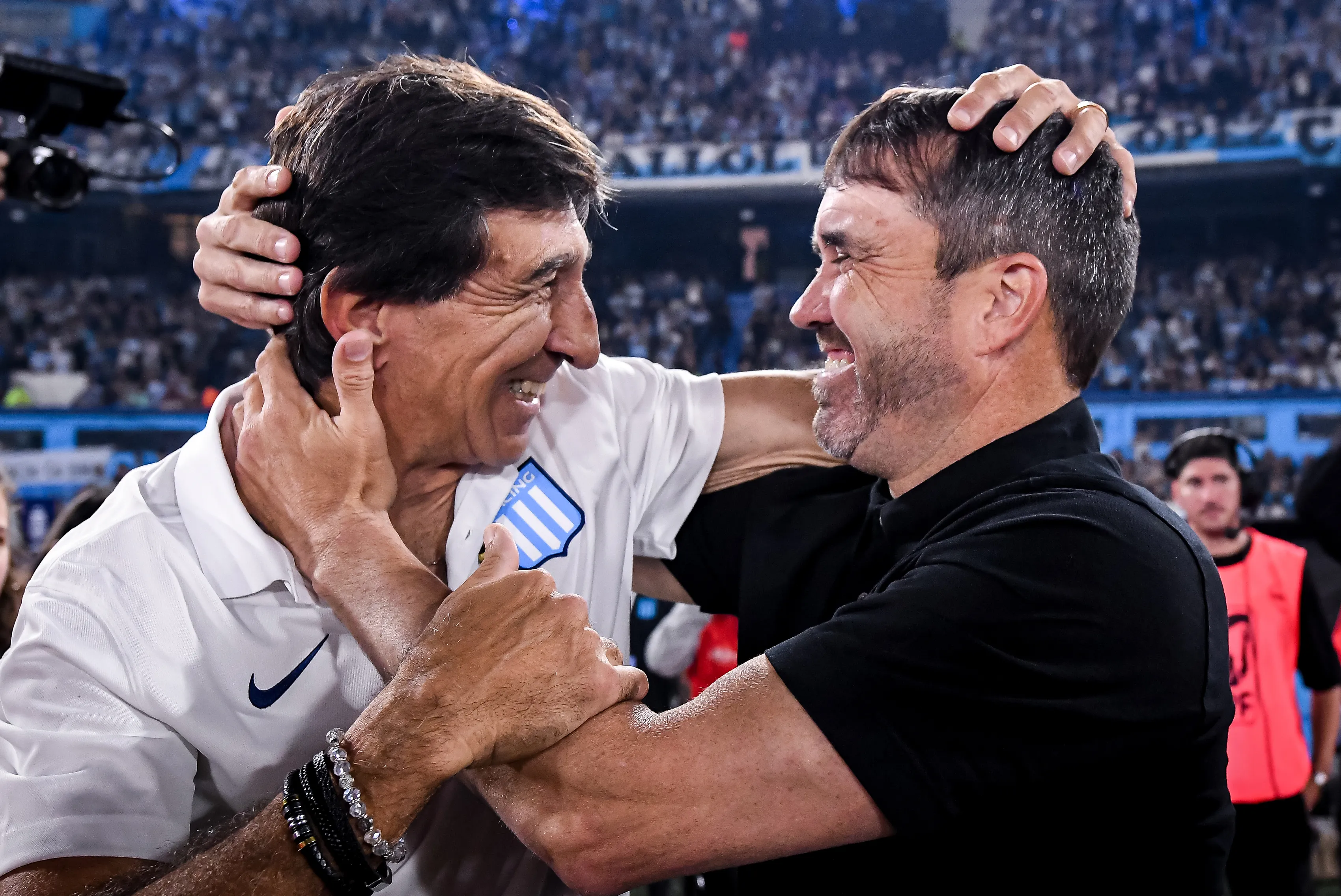 Costas y Coudet, en la previa del trinufo de River sobre Racing como visitante.