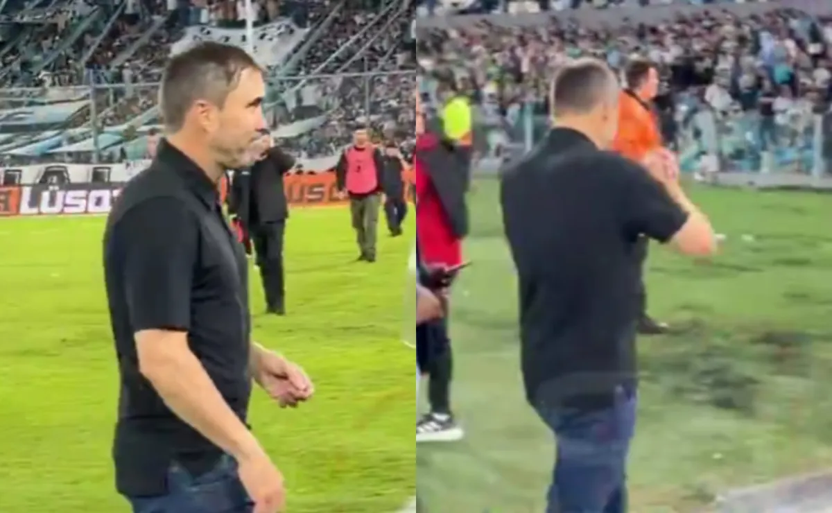 No se vio: el gesto que tuvo Coudet con los hinchas de Racing al retirarse de la cancha