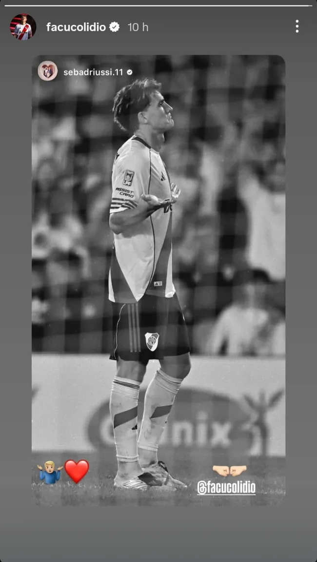 La historia que compartió Driussi mencionando a Colidio por el festejo.