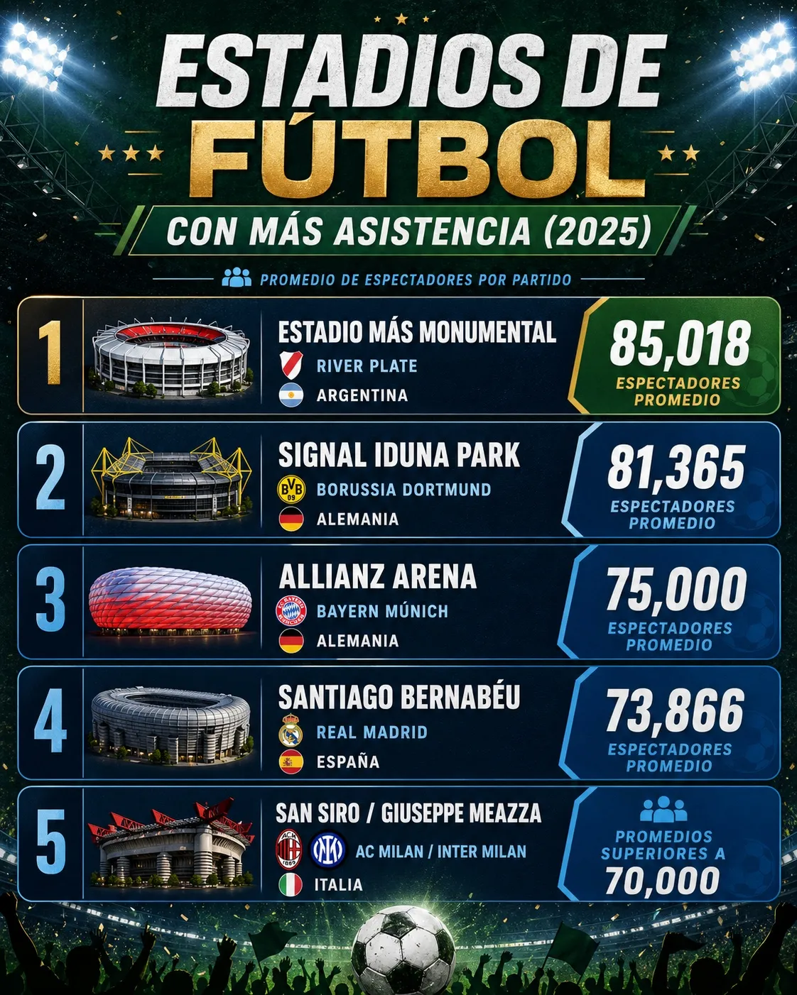 River tuvo la mayor asistencia de público a nivel mundial en 2025 (Imagen creada con IA).