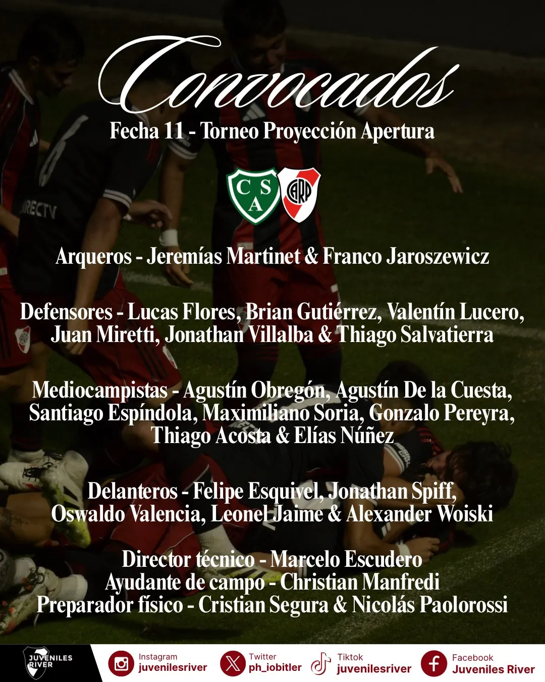 Los convocados por Escudero (Foto: @ph_iobitler).