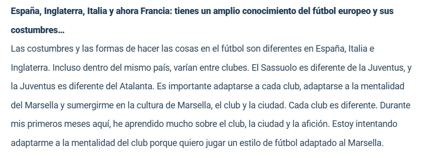 Longoria respecto a su trayectoria y lo que adquirió en los distintos clubes por los que pasó.