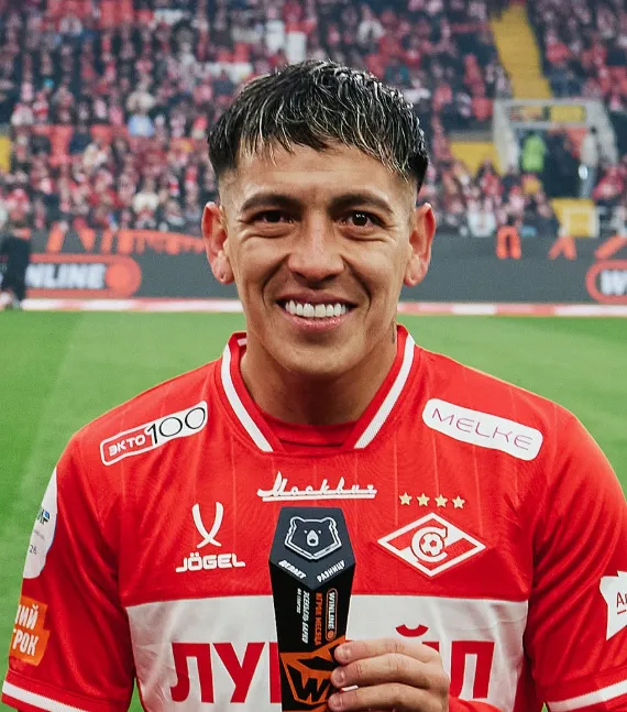 Barco anotó ocho goles y brindó siete asistencias en 27 partidos disputados de la actual liga rusa. (Spartak moscú oficial)