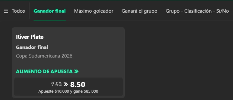 apuestas river copa sudamericana