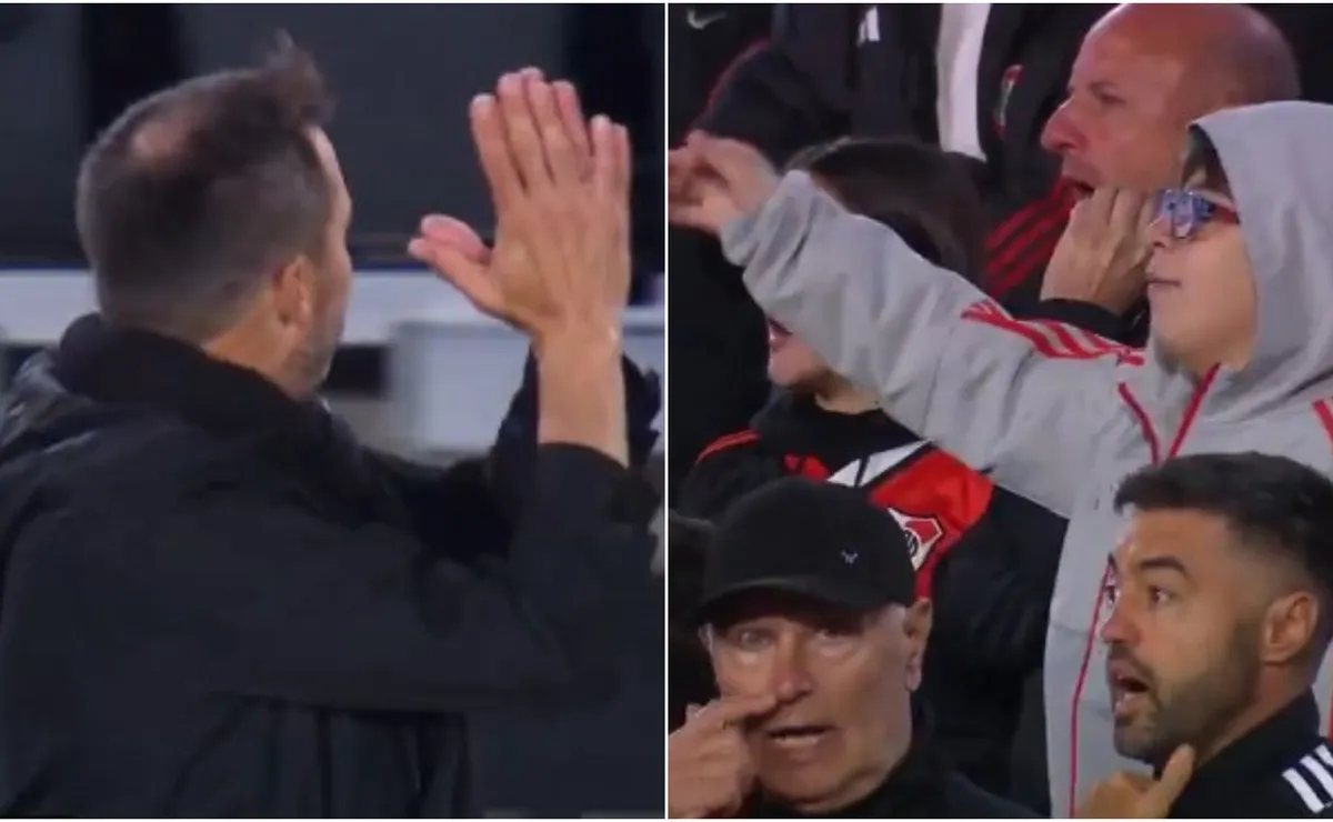 Coudet se enredó en su explicación del gesto que le hizo a los hinchas de River: ¿reclamo o pedido de disculpas?