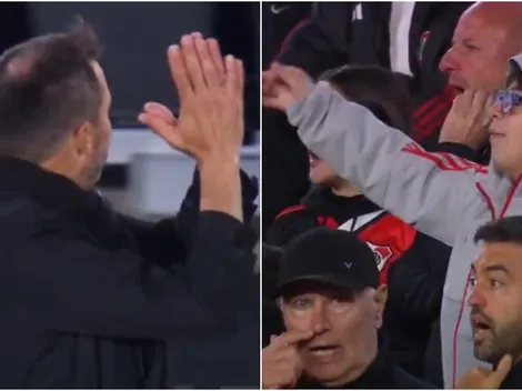 Chacho Coudet explicó su gesto a los hinchas de River en pleno Monumental: "¿Estás loco?"