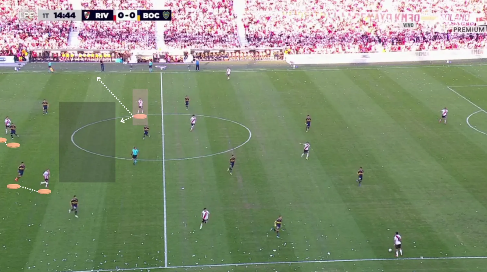 No se aprovechó el espacio que Boca dejaba a espaldas de Paredes en el superclásico.