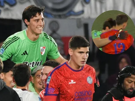 Grandeza: el gesto de Beltrán con Gill, arquero de San Lorenzo, antes de festejar el triunfo