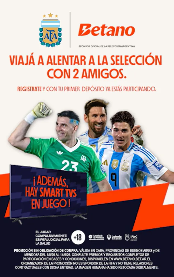 Oferta betano sponsor seleccion argentina