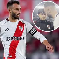 Buen gesto: Pezzella le regaló su camiseta a un alcanzapelotas tras la victoria de River ante Rosario Central