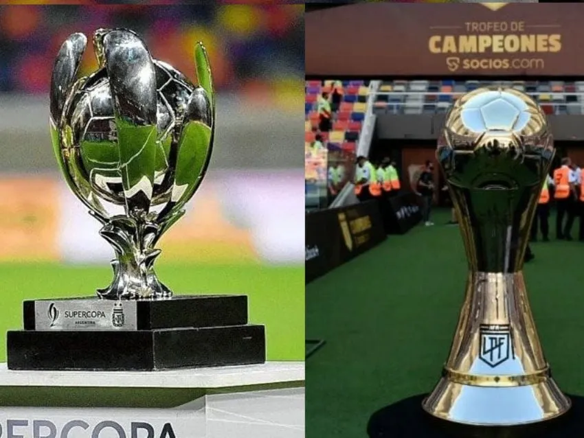 Los dos trofeos de las finales pendientes entre River y Boca