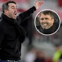 No se vio: así festejó Coudet el agónico empate de River ante Bragantino