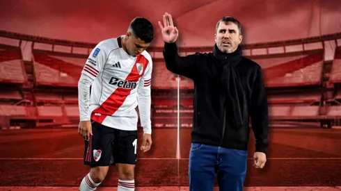Los minutos de Juanfer Quintero con Chacho Coudet como DT de River (imagen creada con IA).