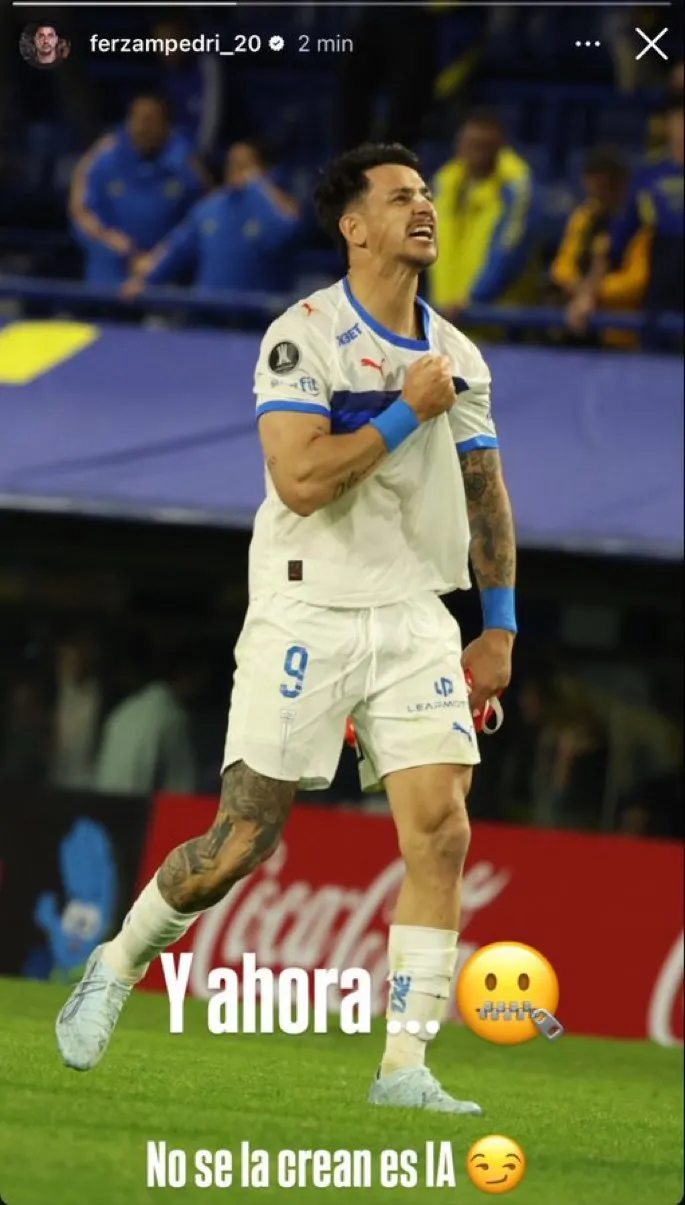 La historia que subió Zampedri después de eliminar a Boca.