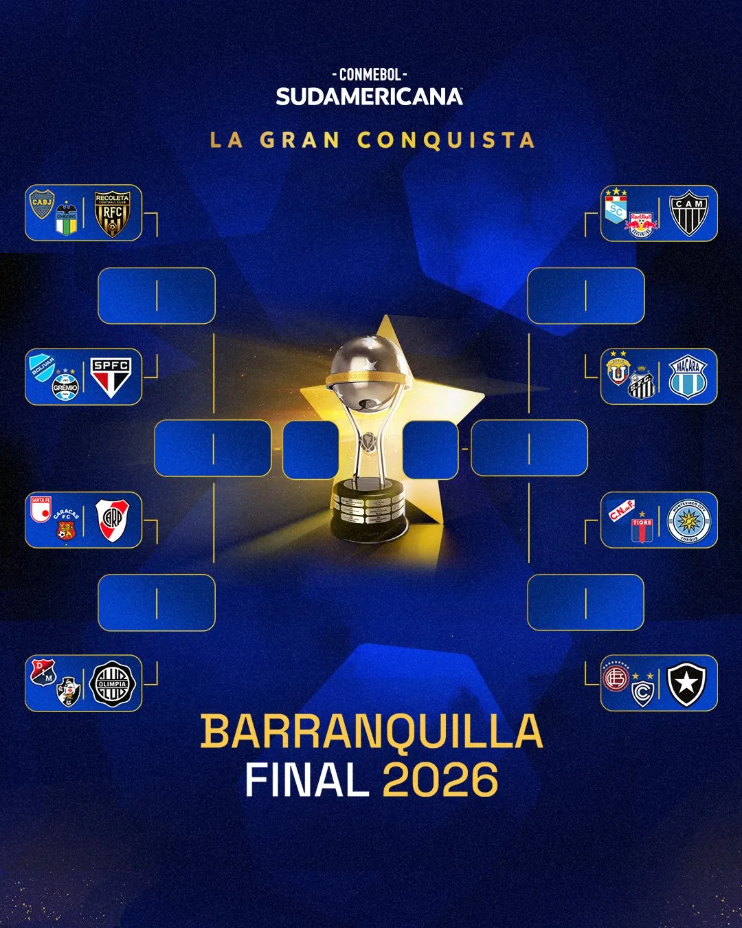 Así quedó el cuadro de la Copa Sudamericana.