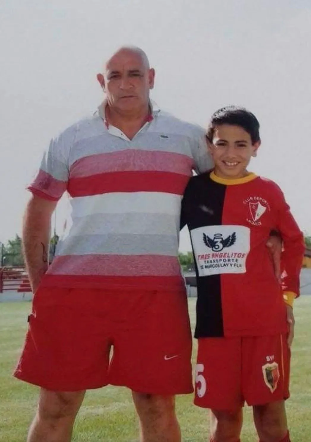Carlos Azcona junto a Lucas Silva, cuando eran DT y jugador del Club Deportivo La Dulce.