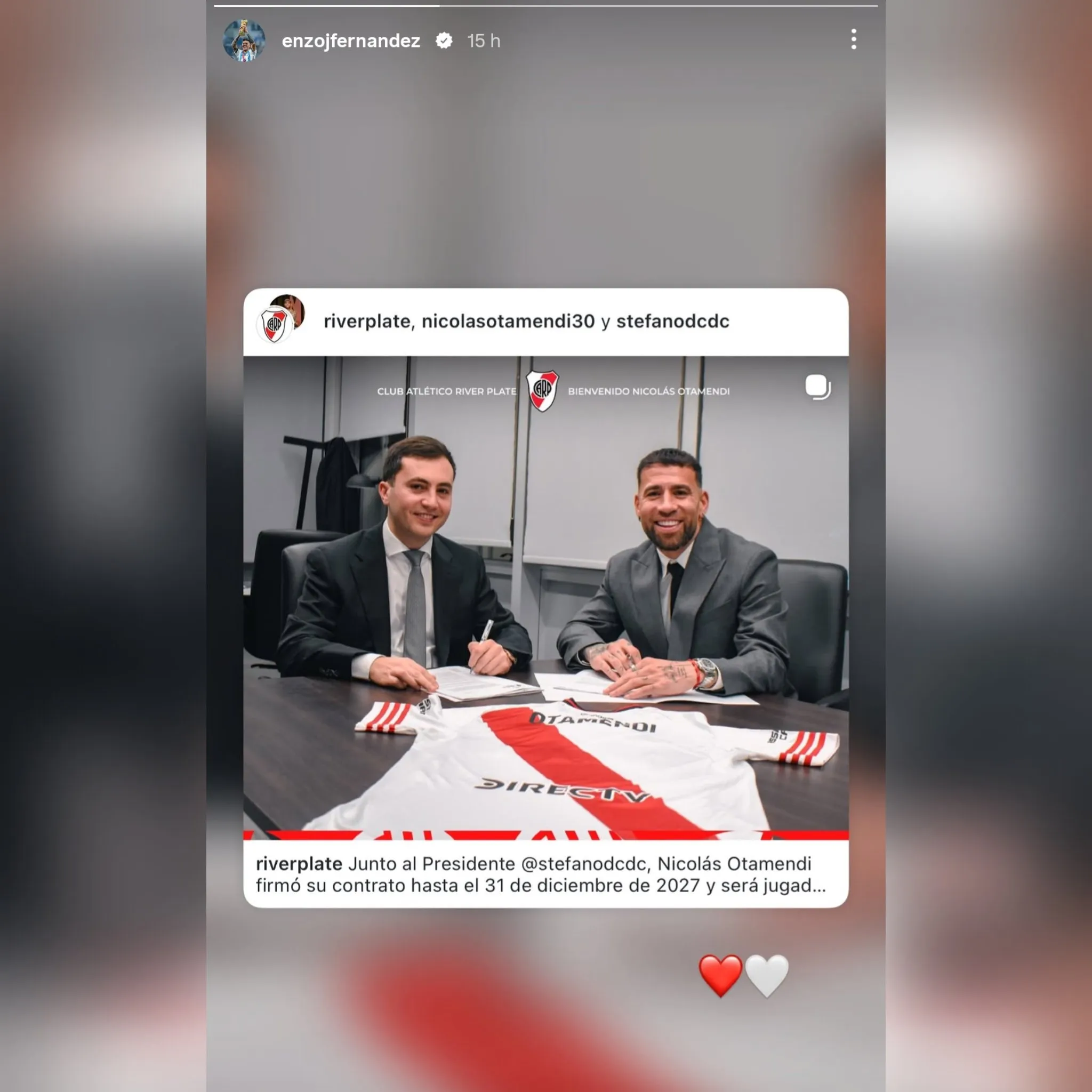El posteo de Enzo Fernández. (Instagram)